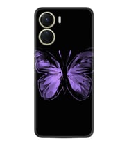 Vivo Y16 Kılıf Resimli Desenli Silikon Platinium Series Black Butterfly 1879