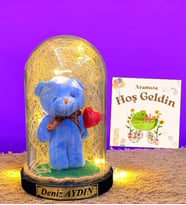Erkek Bebek İçin İsimli Fanus  Yeni Doğan Hediyeleri  Bebek Hediyelik  Doğum Günü Hediyesi