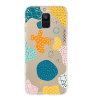 Samsung Galaxy A6 (2018) Uyumlu Kapak Geometrik Şekiller Tasarımlı Şeffaf Silikon Kılıf