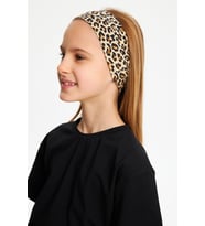 Leopar Kız Pamuklu Penye, Kaymaz, Terletmez, Ultra Hafif,  Esnek  Desenli Saç Bandı Bandana