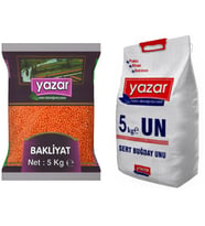 Yazar Kırmızı Mercimek 5 Kg. + Un 5 Kg.
