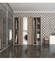 Kenzlife çamaşır-kurutma makinesi dolabı ve giysi dolabı suyuti sağ crd 180*170*60  banyo (Beyaz)