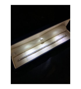 2.5mm Su Yolu Zirconia Taşlı 925 Ayar Gümüş Sevgiliye Eşe Anneye Hediye Bileklik