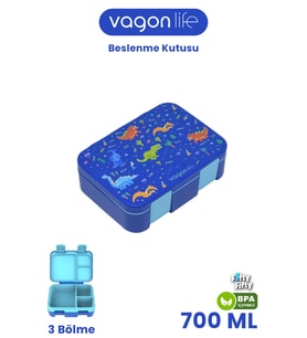 700 ML Tek Kat Sızdırmaz,Karışmaz Üç Bölmeli Çocuk Beslenme Kutusu -FFB096-700