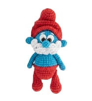Maskot Şirin Baba Amigurumi Organik Anahtarlık Oyuncak