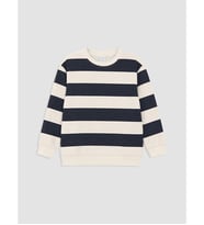 LCW Kids Ekru Çizgili Erkek Çocuk Sweatshirt