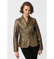 Gold Bloom Blazer Kadın Hakiki Deri Ceket