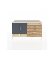 Kronos Konsol 5 Raflı 4 Çekmeceli 2 Kapaklı 176x59x99 Aytaşı-Antrasit/Çam