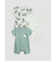 LCW baby Yeşil Baskılı Erkek Bebek 3'lü Tulum