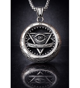 Mistik Gotik Sembol All Seeing Eye Her Şeyi Gören Üçgen Göz Kolye