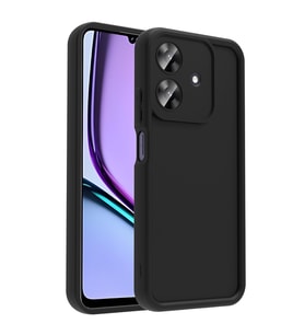 Realme Note 60 Kılıf Kamera Korumalı Kalın Kenarlı Viera Silikon Case (Siyah)