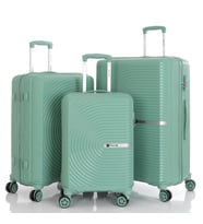 MÇS 3lü Set Kırılmaz Silikon Seyahat Valizi Bavulu V374 Su Yeşili