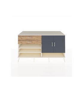 Kronos Konsol 4 Raflı 2 Çekmeceli 2 Kapaklı 176x59x99 Aytaşı-Antrasit/Çam