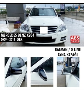 Mercedes Glk Uyumlu Serisi X204 (2009-2015) Batman Yarasa Ayna Kapağı (Parlak Siyah)