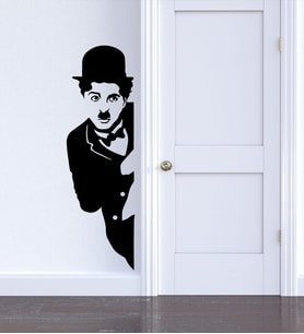 Kapı Kenarı Chalie Chaplin Mdf Tablo (Siyah)