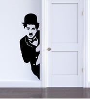 Kapı Kenarı Chalie Chaplin Mdf Tablo (Siyah)