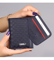 Polo Air Dama Desenli Erkek Cüzdan ve Kartlık SETE-3013-CDN (Lacivert)