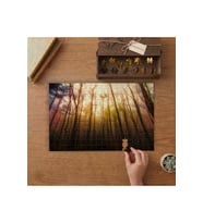 Ormanda Sisli Hava - Ağaçlar Tasarımı 240 parça Ahşap Puzzle Ahşap Kutuda MP07381