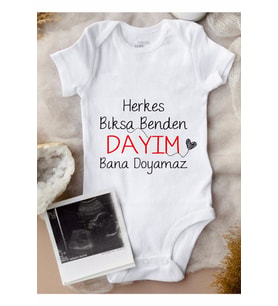 Dayım Bana Doyamaz Baskılı Bebek Body Zıbın