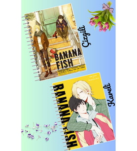 Banana fish anime defter seti 2 adet A4 boyutu 21*30 çizgili + kareli 60 syf