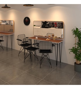 Knsz masa sandalye takımı hem75mazlum cvzsyh 120*040 klç 3 sandalye syhsyh kolçaklı