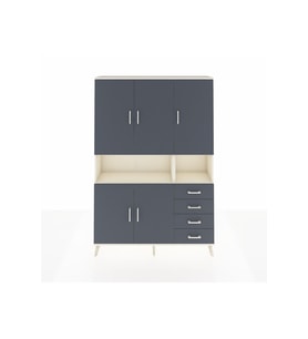 Arges Gardrop 7 Raflı 4 Çekmeceli 5 Kapaklı 132x30x195 Aytaşı-Antrasit