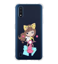 Samsung Galaxy A01 Uyumlu Köşe Korumalı Antişok Kapak Vespagirl Tasarımlı Şeffaf Silikon Kılıf