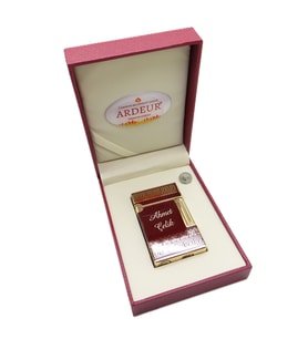Ardeur® Prestige Bordo Altın İsme Özel Çakmak Hediyelik Çakmak
