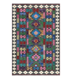 Eliana Home Dijital Baskı Yıkanabilir Kaymaz Taban Salon Halısı Ve Yolluk LN127-FNL433 (Pembe)