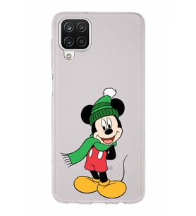Samsung Galaxy A12  Kapak Mickey Mouse Tasarımlı Şeffaf Silikon Kılıf