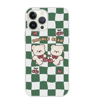 Iphone 12 PRO Uyumlu Double Bear Tasarımlı Şeffaf Telefon Kılıfı
