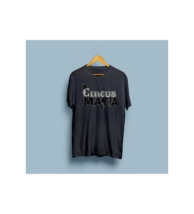 Oversize Circus Mafia Tasarım Unisex T-shirt (Siyah)