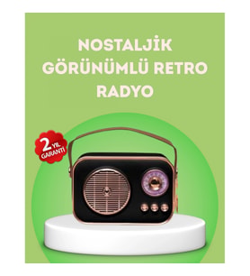 Mey İthalat® Nostaljik Retro Radyo – Bluetooth, USB ve FM Özellikli Şık Tasarım
