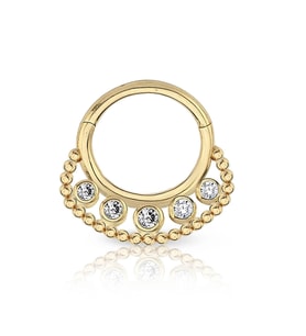 Top Toplu Beş Taşlı Taşlı Altın Helix Piercing (Gold)