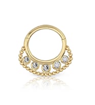 Top Toplu Beş Taşlı Taşlı Altın Helix Piercing (Gold)