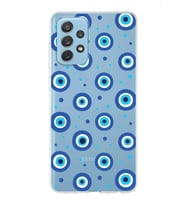 PrintiFy Samsung Galaxy A72 ile Uyumlu 1mm Slim Fit Nazar Boncuğu 1 Baskılı Şeffaf  Kılıf