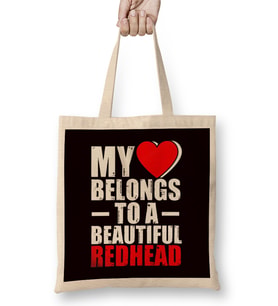 Heart Belongs To Redhead Girlfriend Wife Husband Boyfriend Bez Çanta Uzun Saplı