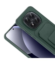 Redmi Note 15 Pro Kılıf Kartlıklı ve Deri Dokulu Şık ApexWallet Premium Kapak RYC/Bikart (Koyu Yeşil)