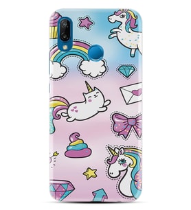 Huawei P20 Lite Mate 10 20 Lite Pro P40 Lite KılıfDesemli Silikon Unicorn Mektup 1800