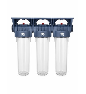 LifeWater 3'lü Daire Girişi Su Filtresi 3/4 İnç (Housing) Yıkanabilir Sediment + GAC Karbon + Spun Sediment Filtre Seti