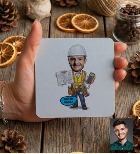 Kişiye Özel Karikatürlü Elektrik Mühendisi Bardak Altlığı Mühendisler Günü Hediyesi