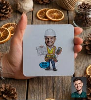 Kişiye Özel Karikatürlü Elektrik Mühendisi Bardak Altlığı Mühendisler Günü Hediyesi