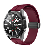 Huawei Watch GT GT2 GT3 GT4 42mm/Honor Magic 2 Kordon Magnetli Ayarlanır Silikon (Vişne)