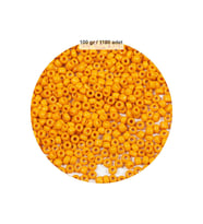 Turuncu Renk 4 mm Yaklaşık 1100 adet / 100 gram Cam Boncuk Oya Yazma Bileklik ve Kolye