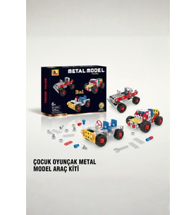 3 in 1 Metal Araba Yapım Seti - 127 Parça Eğitici Mekanik Montaj Oyuncağı Zeka Geliştirici Araç Kiti