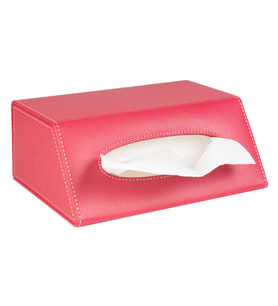 Peçetelik,Çek Al El ve Yüz Havlusu Kutu Mendil,Kağıt Mendil Muhafaza Kutusu,Vegan Deri,9*22*18 cm. Fuşya
