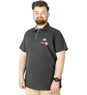 Mode XL Büyük Beden T-Shirt Polo 08 Meeting 22329 Antrasit