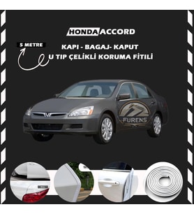 Honda Accord Oto Araç Kapı Koruma Fitili 5metre Parlak Beyaz Renk