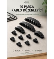 10 Parça Yapışkanlı Kablo Toplayıcı Düzenleyici Klips Masa TV Bilgisayar Şarj Kablosu Tutucu Masaüstü