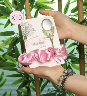 Kişiye Özel 10'lu Bride To Be Saten Toka ve Peri Ayna Hediyelik